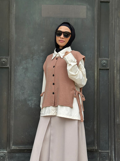 Vera Cotton Knit Vest in Milo (NEW!)