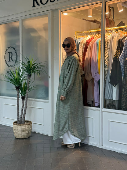 Sofea Long Tunic in Mint Stripes (NEW!)