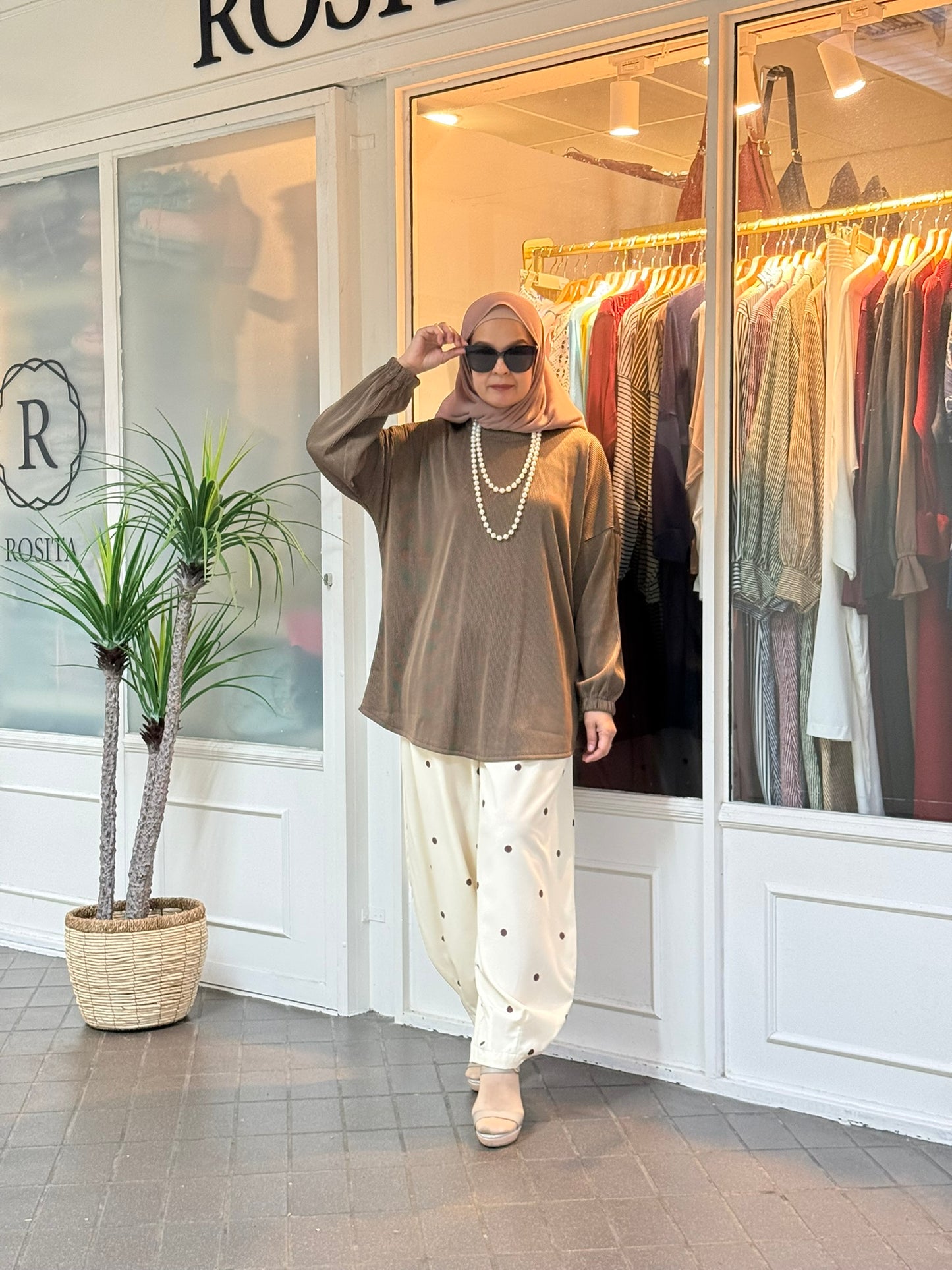 Yuki Pleated Top in Mocha (NEW!)