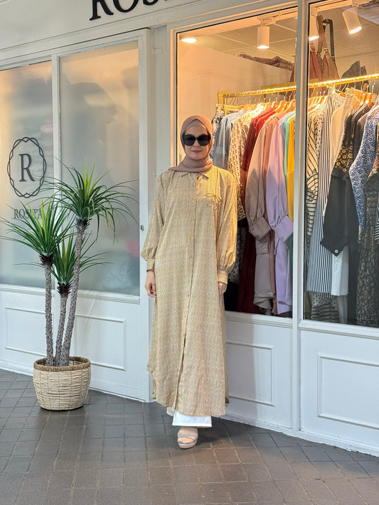 Sofea Long Tunic in Mustard Stripes (NEW!)