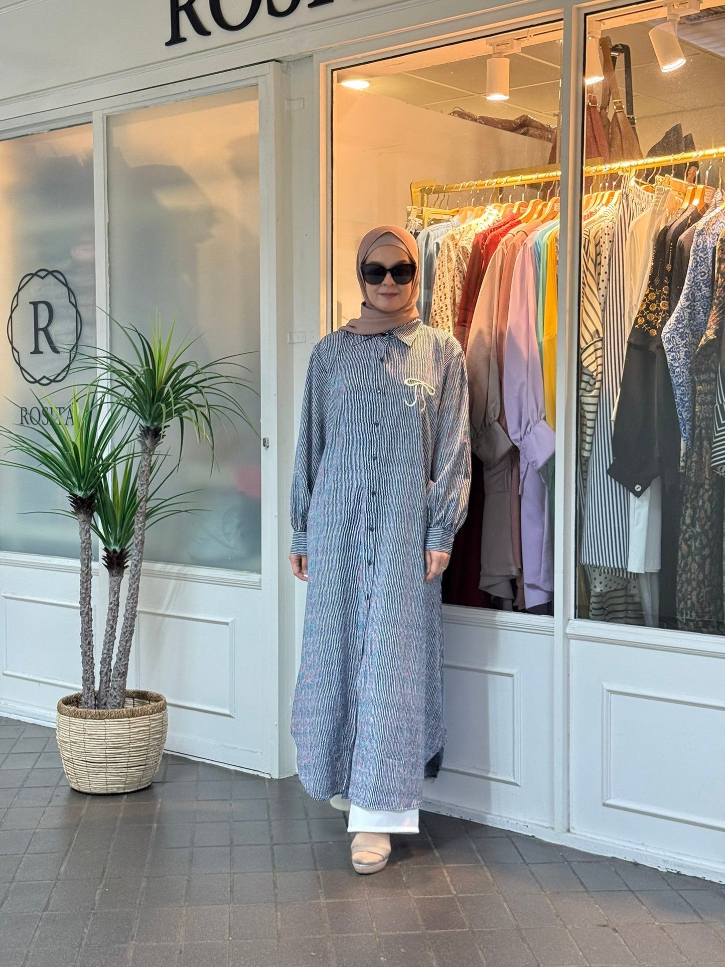 Sofea Long Tunic in Navy Stripes (NEW!)