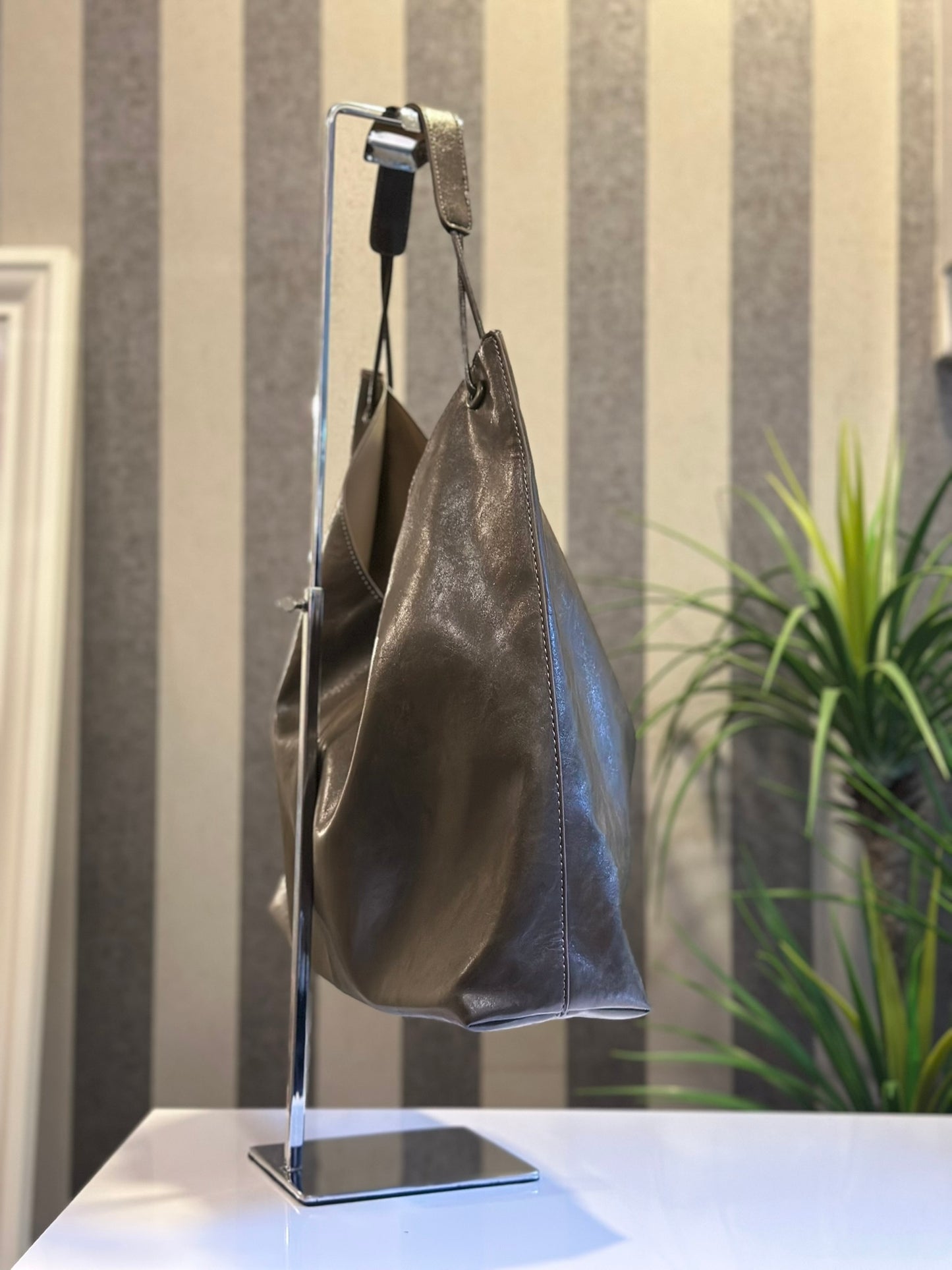 Netta Hobo Bag in Dark Taupe (NEW!)
