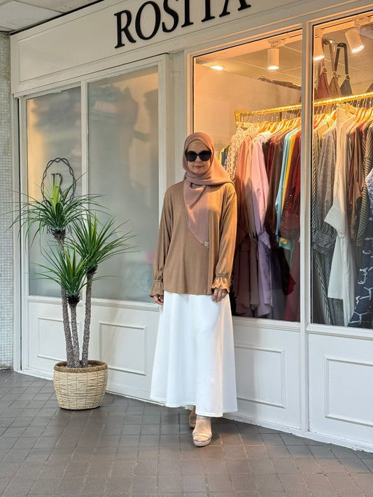 Reika Flounce Sleeves Top in Nude (NEW!)