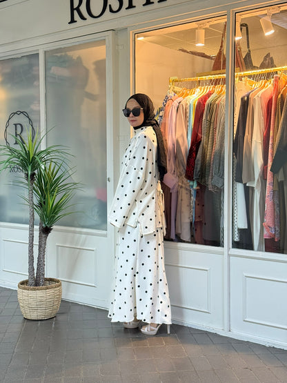 Jelita Polka Dot Co-Ord Set in Off White (NEW!)