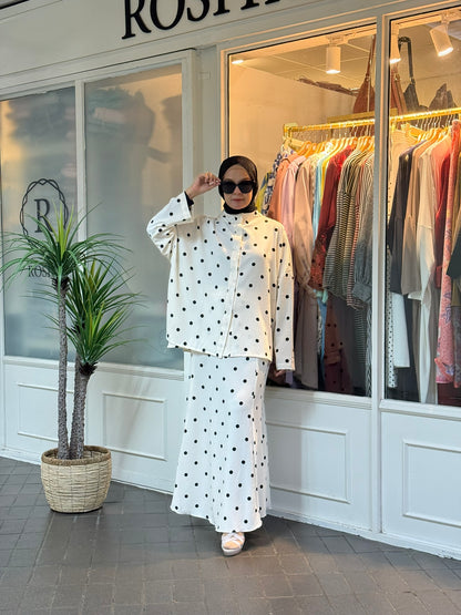 Jelita Polka Dot Co-Ord Set in Off White (NEW!)