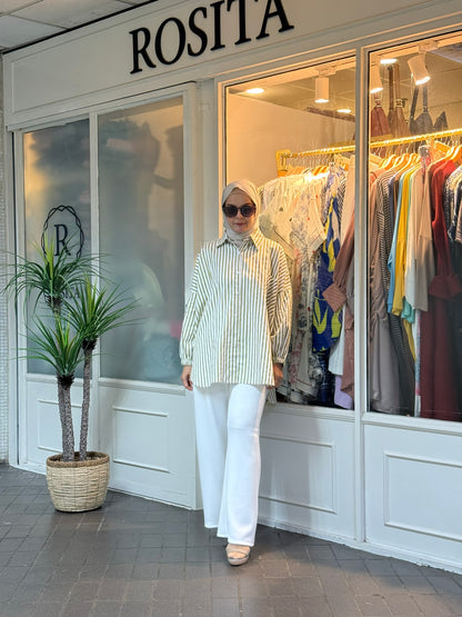 Eva Striped Top in Olive (NEW!)