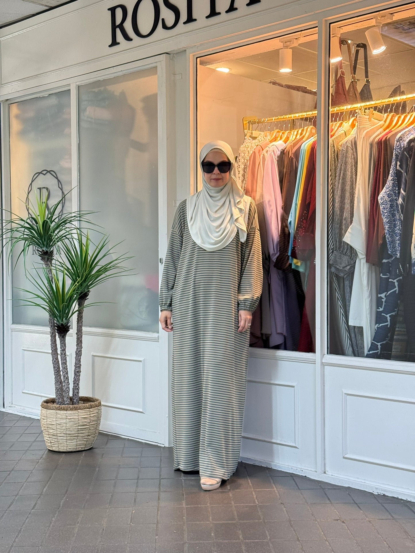 Mika Striped Dress in Olive (NEW!)