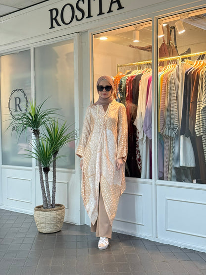 Miranda Batik Sutera Tunic in Peach (NEW!)