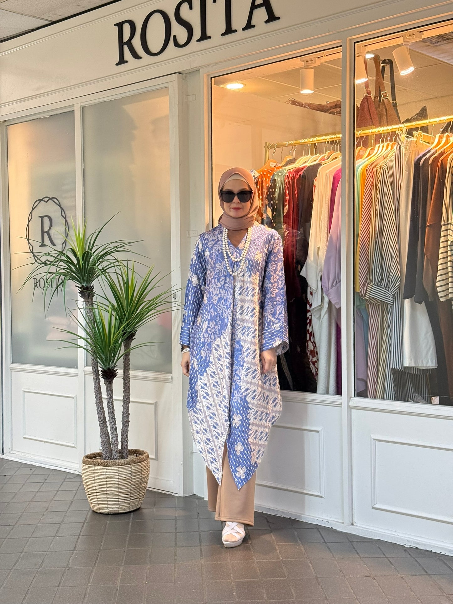 Miranda Batik Sutera Tunic in Powder Blue (NEW!)