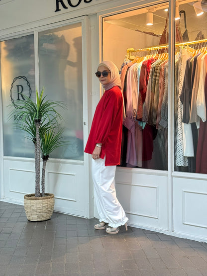 ND Balloon Sleeve Top in Red (NEW!)