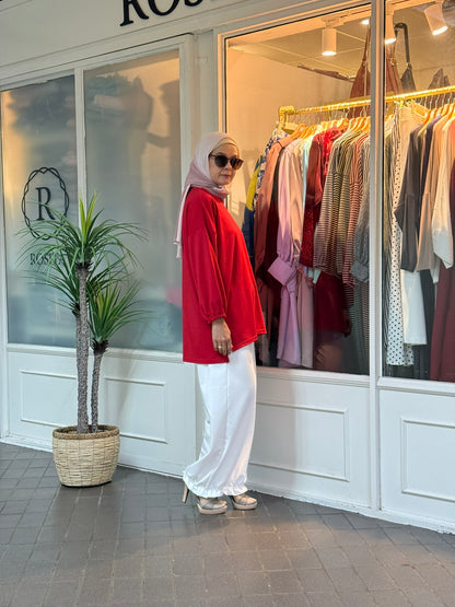 ND Balloon Sleeve Top in Red (NEW!)