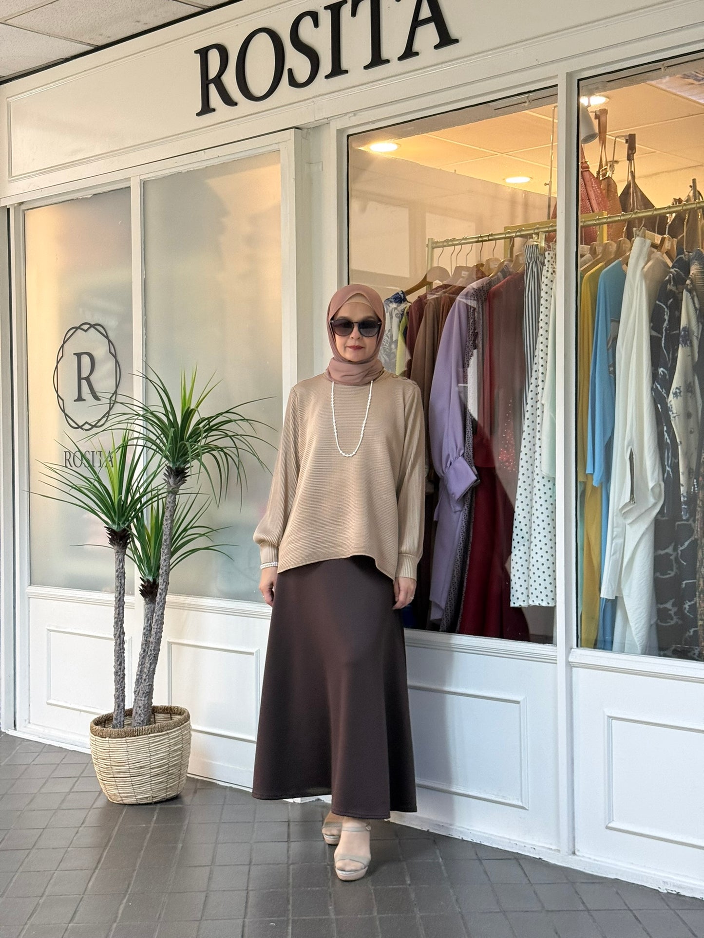 Sally A-Line Scuba Skirt in Rich Brown (NEW!)