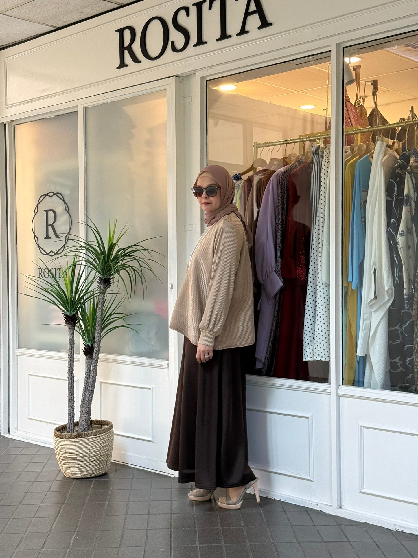 Sally A-Line Scuba Skirt in Rich Brown (NEW!)