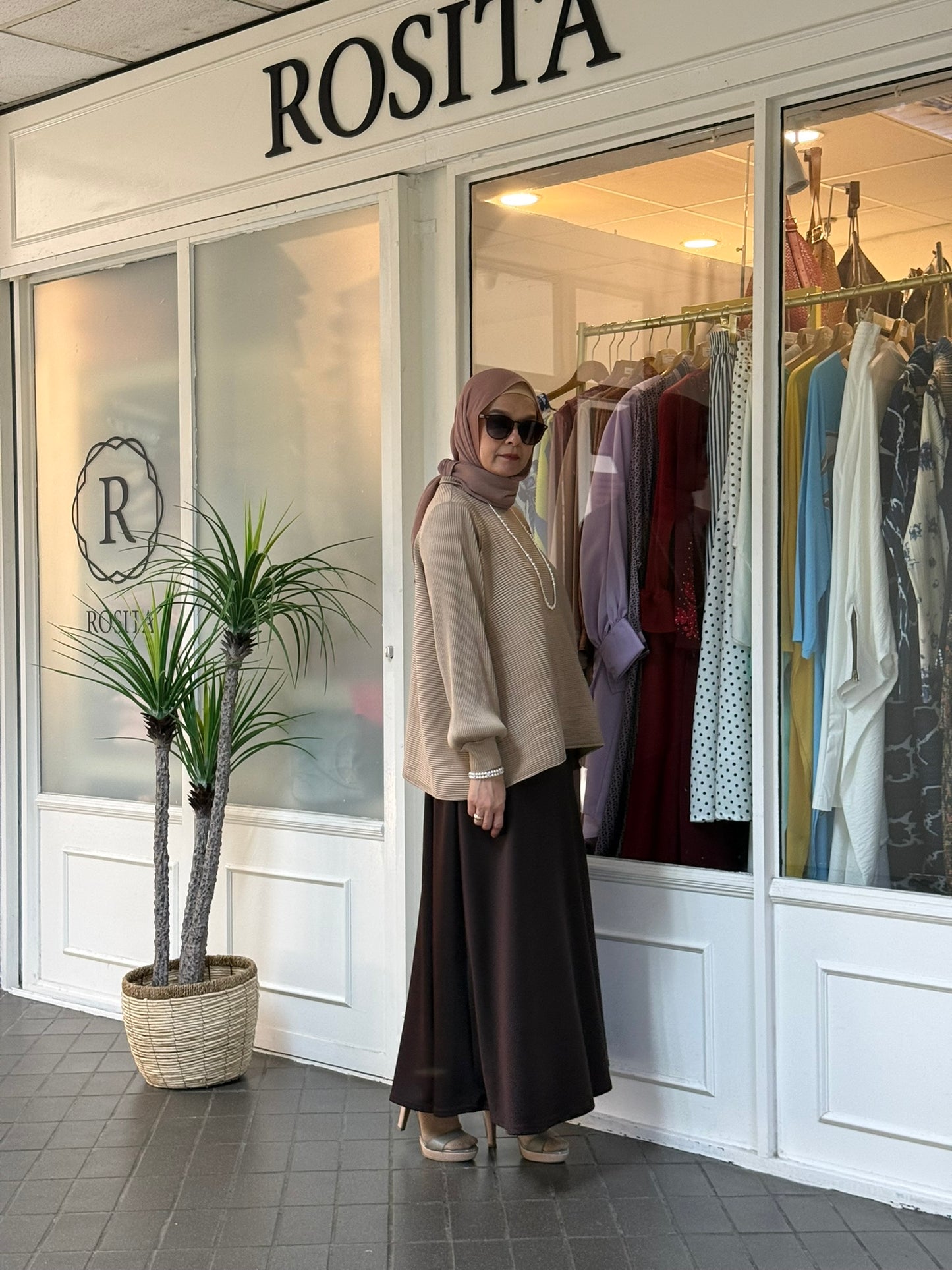 Sally A-Line Scuba Skirt in Rich Brown (NEW!)