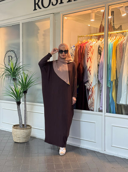 Alina Batwing Dress in Rich Brown (NEW!)