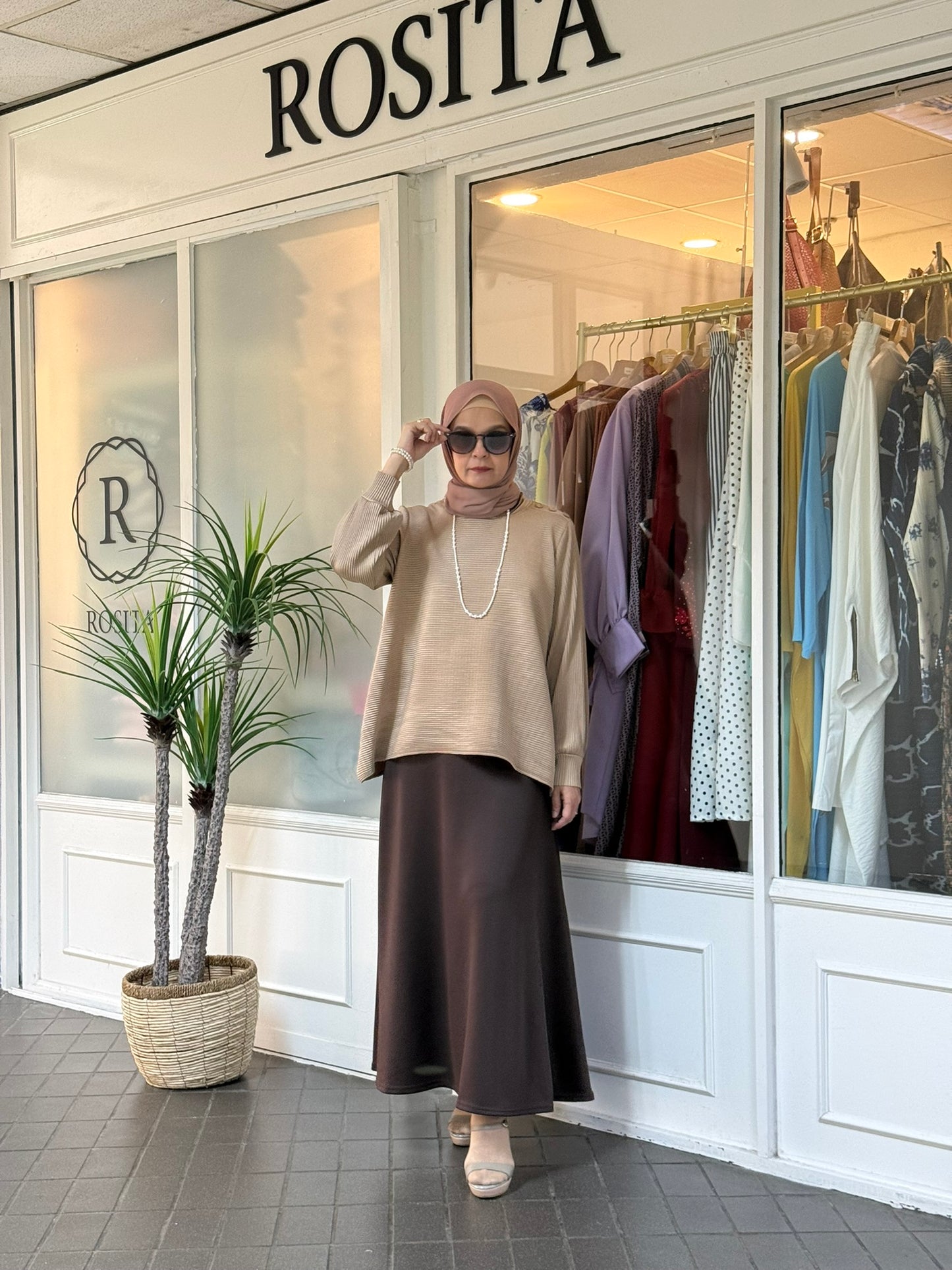 Sally A-Line Scuba Skirt in Rich Brown (NEW!)