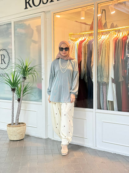 Yuki Pleated Top in Silver (NEW!)