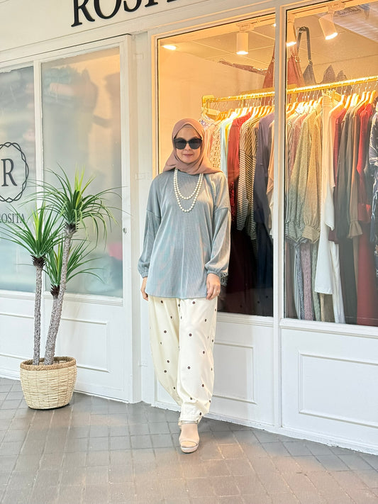 Yuki Pleated Top in Silver (NEW!)