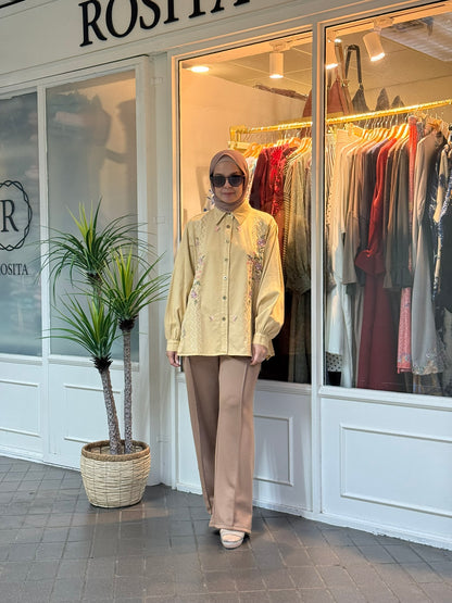 Jasmine Embroidery Top in Tan (NEW!)