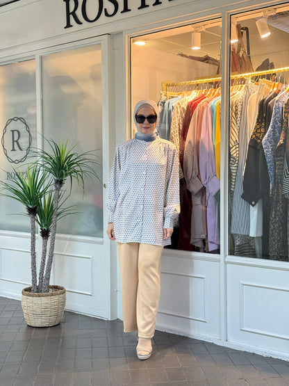 Lula Buttoned Down Blouse in Taupe (NEW!)