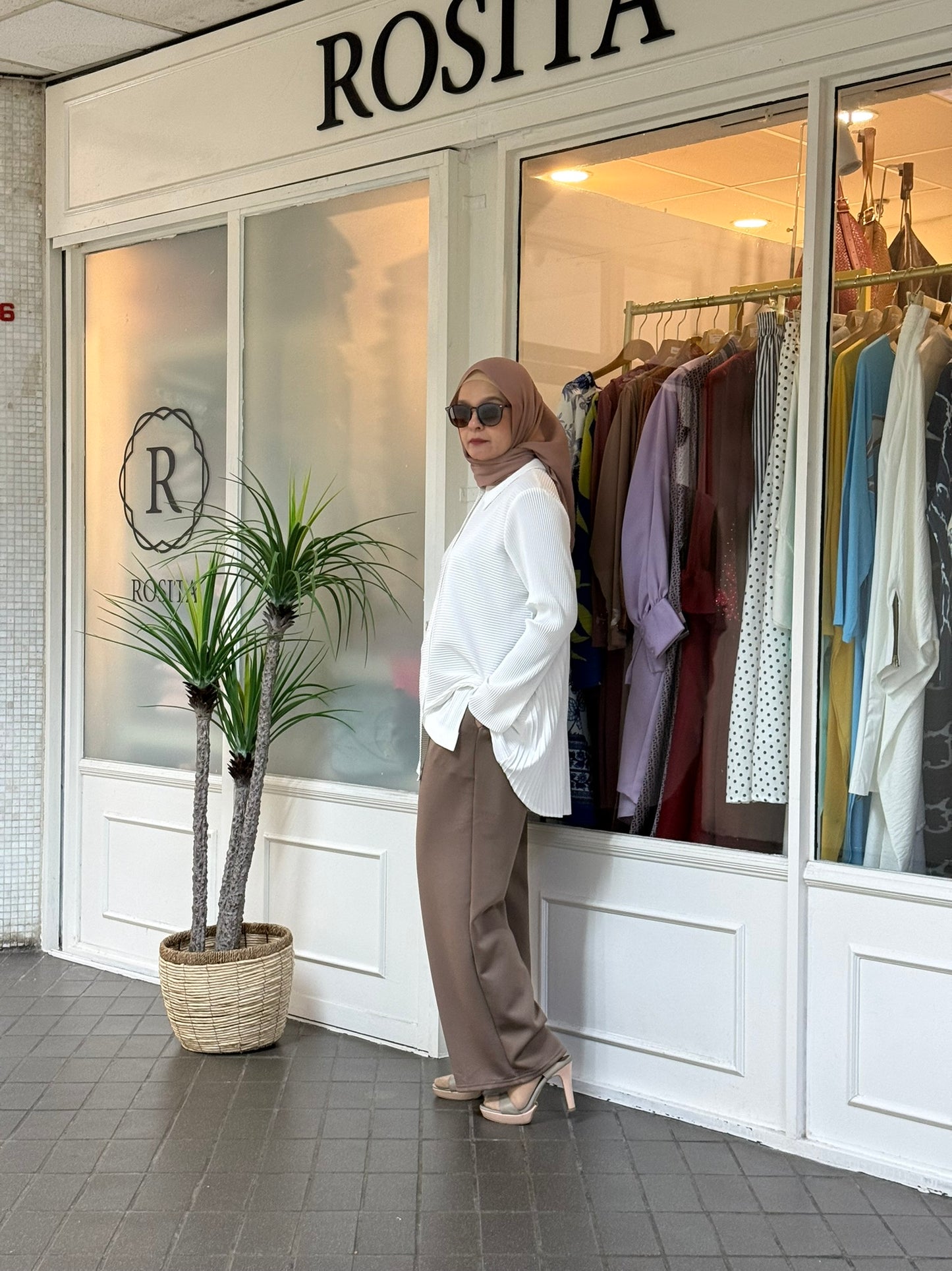 Adelle Stretchable Scuba Pants in Taupe (NEW!)