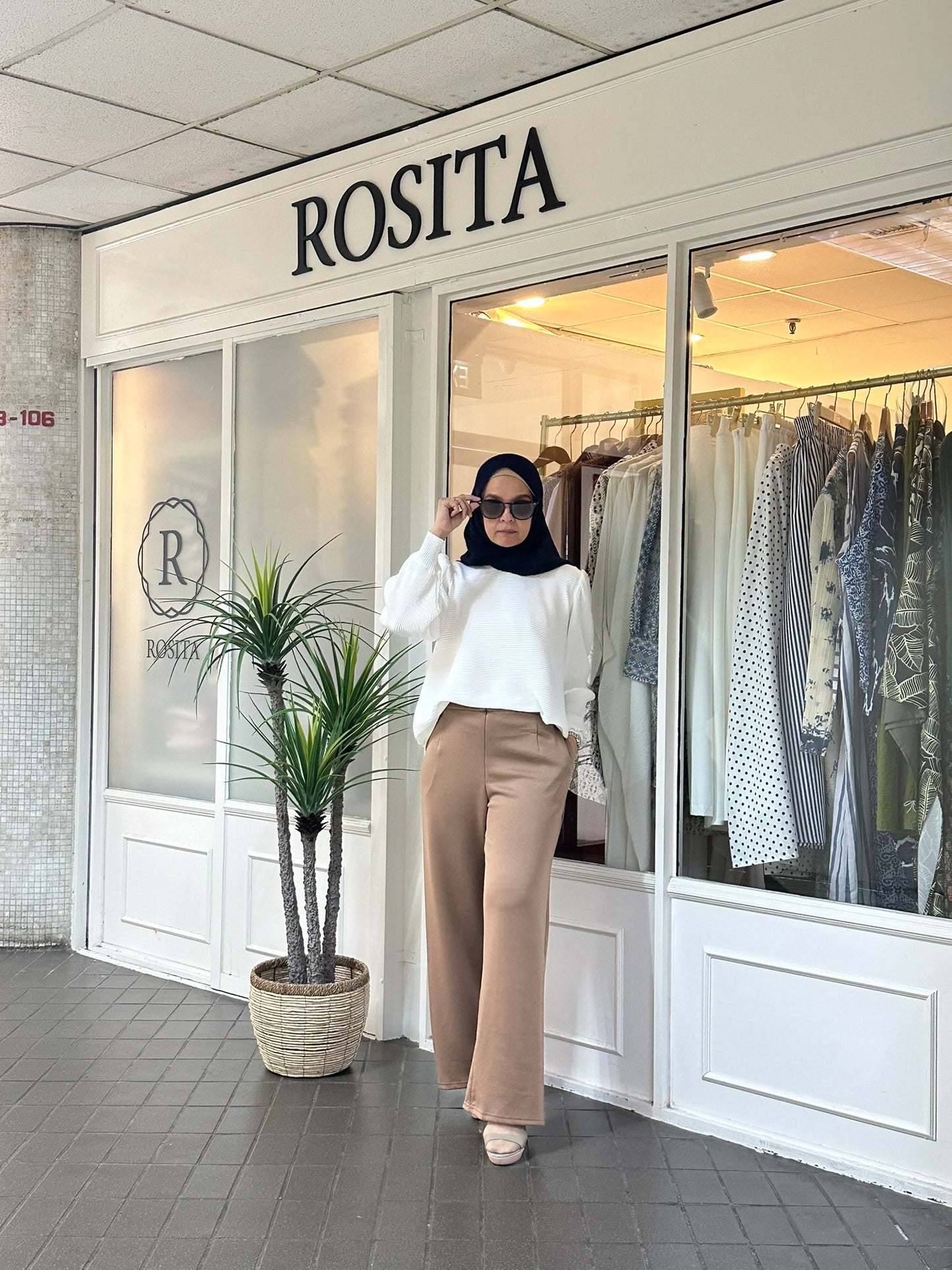 Adelle Stretchable Scuba Pants in Milo (NEW!)