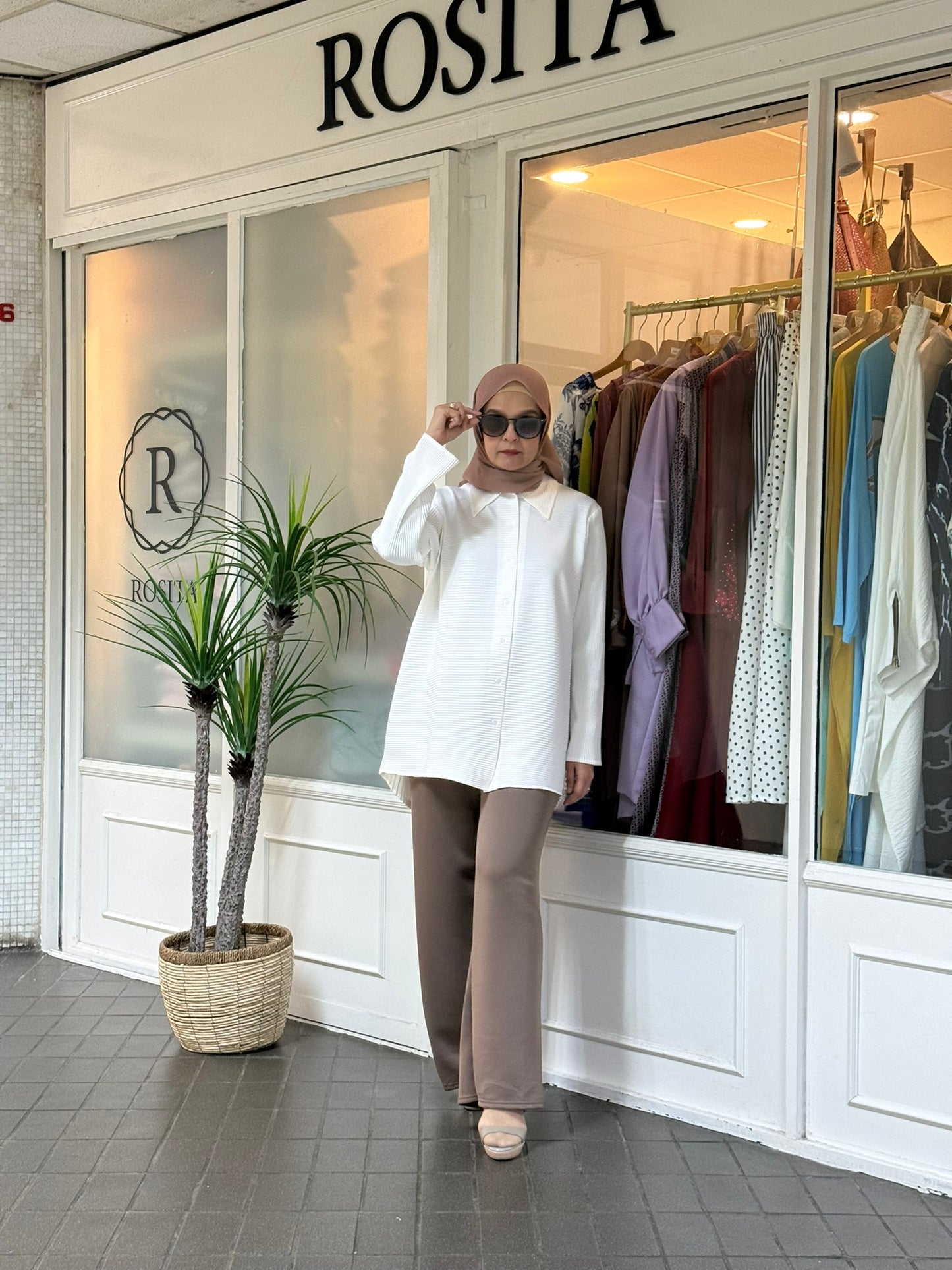 Adelle Stretchable Scuba Pants in Taupe (NEW!)