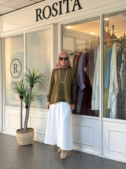 Sally A-Line Scuba Skirt in White (NEW!)