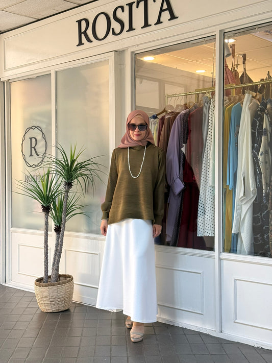 Sally A-Line Scuba Skirt in White (NEW!)