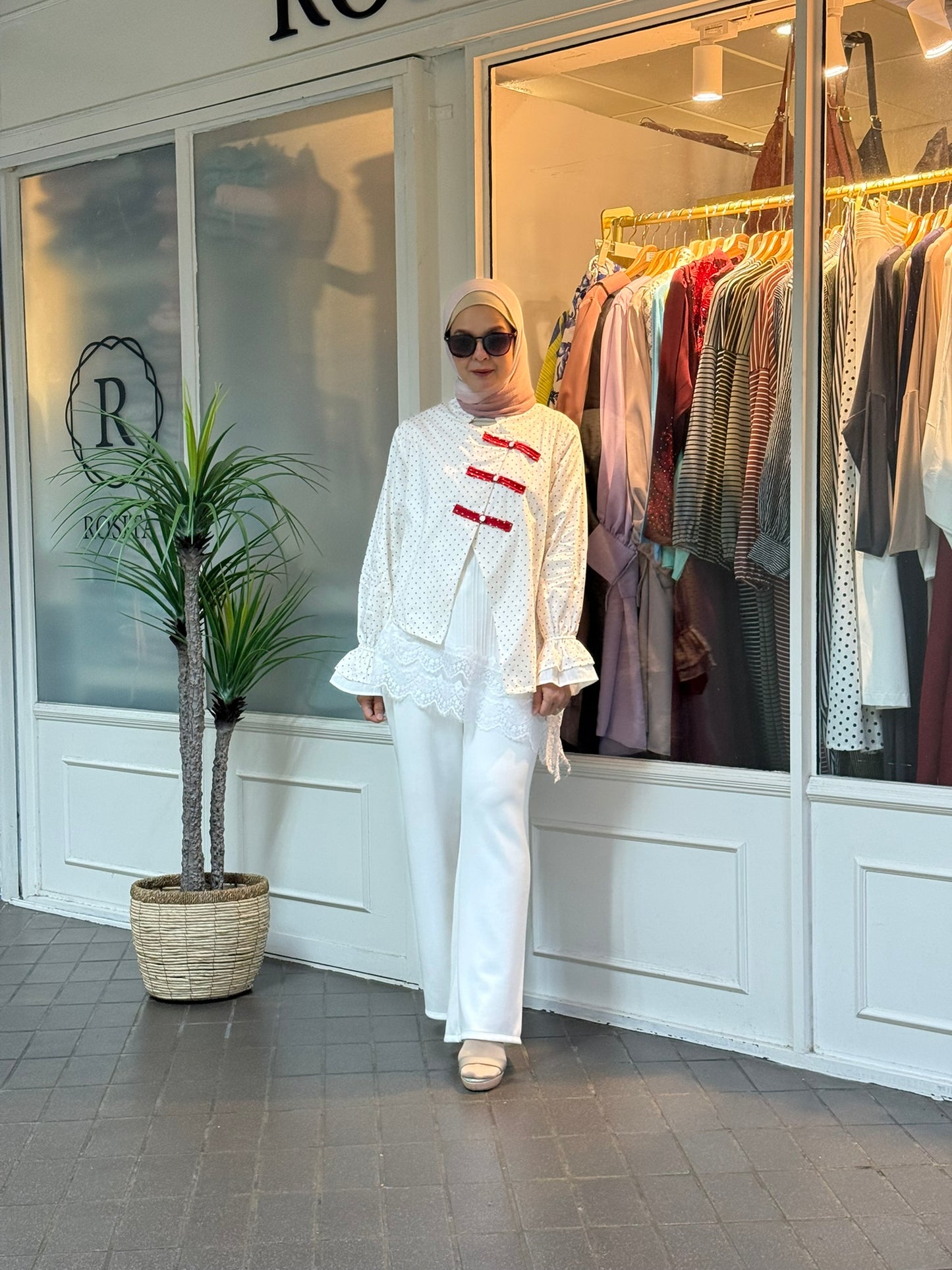 ND Mandarin Collar Top in White (NEW!)