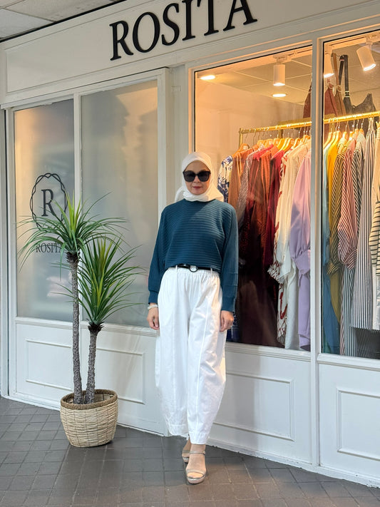 Audrey Barrel Pants in White (NEW!)