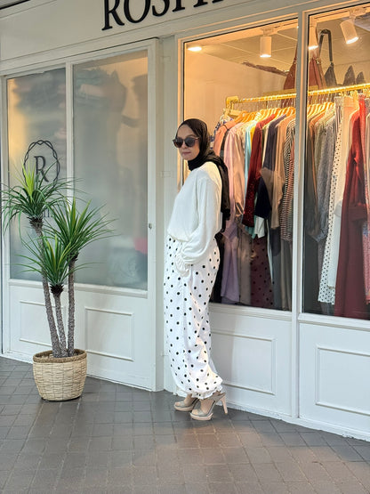 Hyda Balloon Polka Dot Pants in White (NEW!)