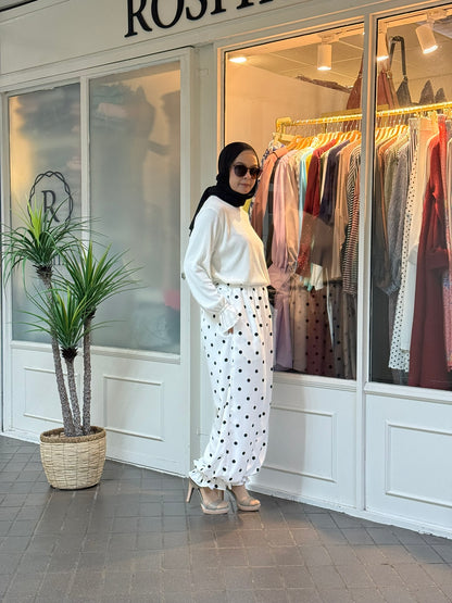 Hyda Balloon Polka Dot Pants in White (NEW!)