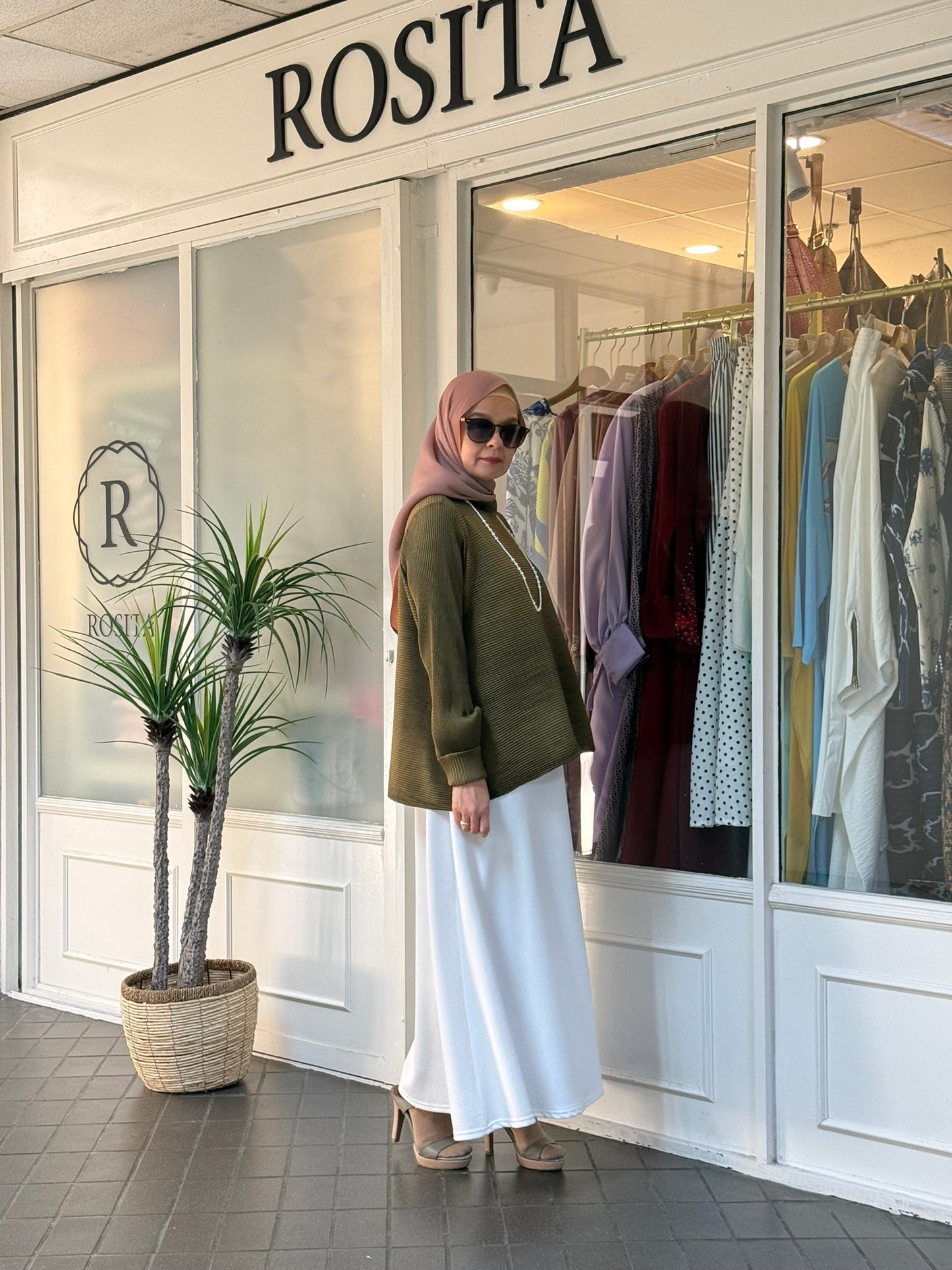 Sally A-Line Scuba Skirt in White (NEW!)