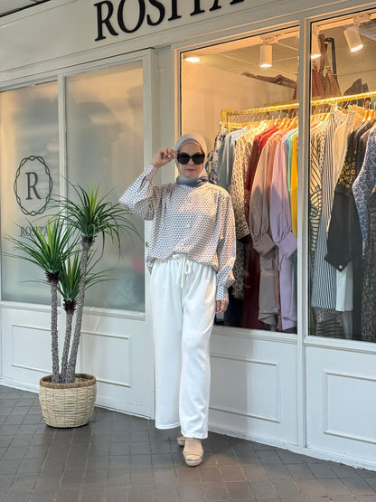 Ciara Drawstring Pants in White (NEW!)