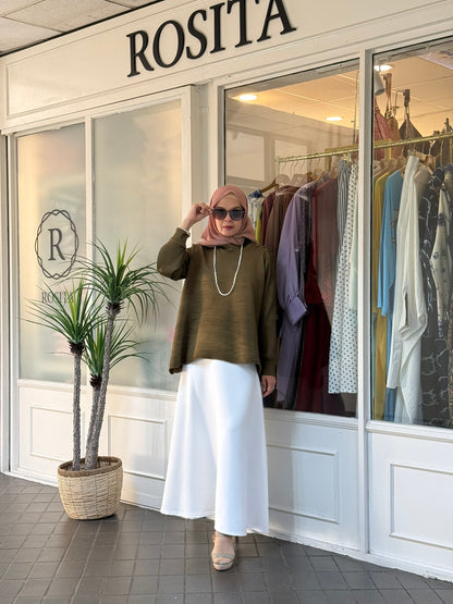 Sally A-Line Scuba Skirt in White (NEW!)